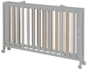 Szare łóżeczko na kółkach 60x120 cm Fold up – Roba