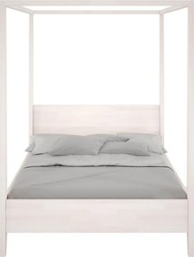 Łóżko bukowe Visby CANOPY z baldachimem, 140x200, biały