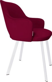Krzesło Milano tkanina Welur noga metalowa : Kolor nogi - Biały profil, Kolor tkaniny - VELVET - MG31, Typ siedziska - Siedzisko obrotowe 360°