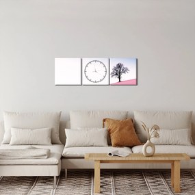 Obraz - Różowy sen (z zegarem) (90x30 cm)
