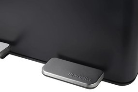 Stalowy kosz na śmieci 2x20 l do segregacji odpadów/z pedałem w kolorze matowej czerni Aliya – Spirella