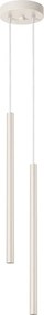 Lampa Wisząca Nowoczesny Pastelo, Stal - 2 Źródło - L.15 X H.104 Cm - Beżowy
