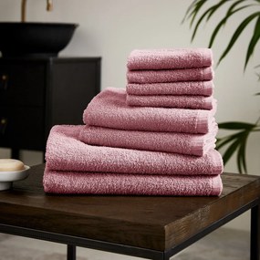 Różowe bawełniane ręczniki szybkoschnące/frotte zestaw 8 szt. Quick Dry – Catherine Lansfield