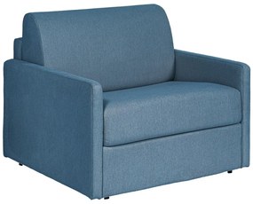 Fotel rozkładany typu express z niebieską tapicerką - Materac 14 cm - CALIFE