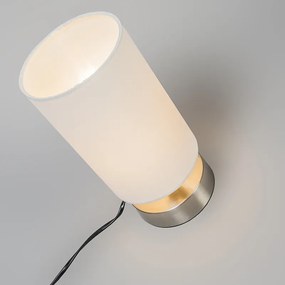 Nowoczesna lampa stołowa biała okrągła 12 cm z możliwością ściemniania - Milo 2 Nowoczesny Oswietlenie wewnetrzne