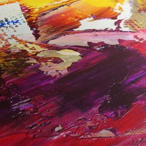 Obraz abstrakcji - malarstwo (z zegarem) (90x30 cm)