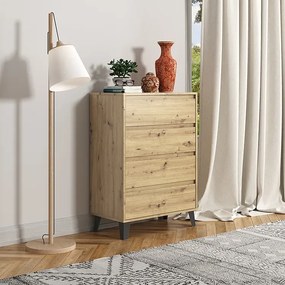 Komoda z 4 szufladami w stylu scandi dąb artisan - Bilgo 5X