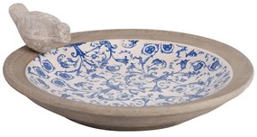 Niebiesko-białe ceramiczne poidełko dla ptaków Esschert Design