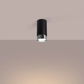 Lampa sufitowa nowoczesny Alvor, stal - 1 źródło światła 3000K - L.6 x H.12.5 cm - czarny/chrom