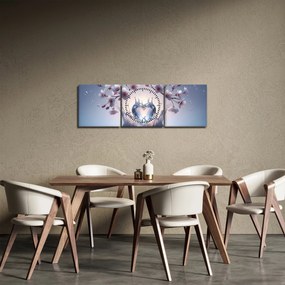 Obraz - Diamentowe serce (z zegarem) (90x30 cm)