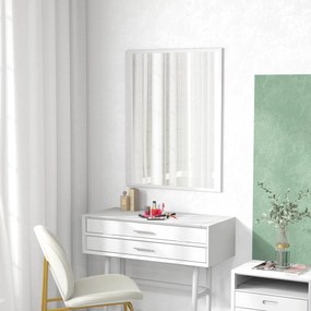 HOMCOM Lustro ścienne, 70 x 90 cm, dekoracyjne lustro wiszące, łatwy montaż, w zestawie śruby | Aosom PL