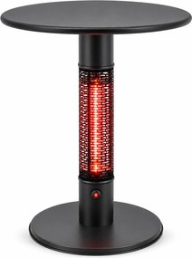 Ogrzewany stół tarasowy z promiennikiem podczerwieni, wysokość 790 mm, 1500 W, Ø 600 mm, czarny