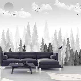 Fototapeta - Akwarelowy las (196x136 cm)