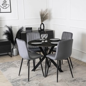 Stół Okrągły LAUREN 80 cm Czarny Loft Nowoczesny