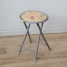 Stołek składany metalowy Flower Ecru 30 cm PATIO