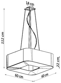 Biała lampa wisząca z tekstylnym kloszem Piano – Nice Lamps
