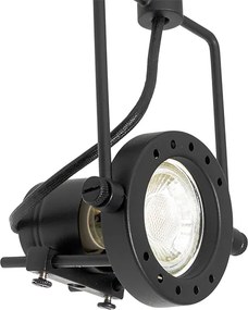 Industrialny system szynowy z 3 reflektorami 1-fazowymi czarny - Suplux