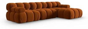 Pomarańczowa aksamitna sofa 285 cm Bellis – Micadoni Home