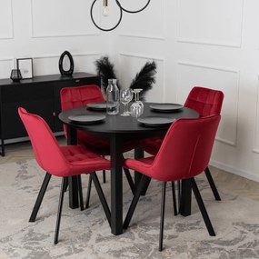 Krzesło Tapicerowane do Salonu RICK Bordowe Welurowe Nowoczesne Loft