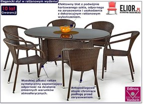 Szklany stół ogrodowy rattanowy - Relavio