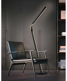 Czarna lampa stojąca LED z metalowym kloszem (wysokość 181 cm) Cicenza – CINQUE
