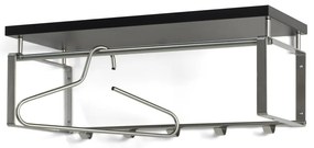 Czarny/w kolorze srebra metalowy wieszak ścienny z półką 70 cm Rex – Spinder Design