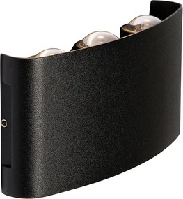 Lampa ścienna zewnętrzna czarna w tym LED 6-świateł IP54 - Silly