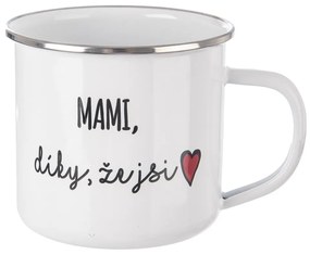 InDecor Kubek blaszany MAMI, dzięki, że masz 500ml, biały