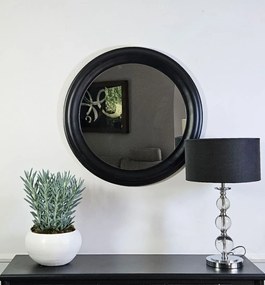 Lustro w czarnej, okrągłej ramie , średnica 76cm