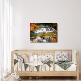 Obraz - Wodospady Huay Mae Khamin, Tajlandia (70x50 cm)
