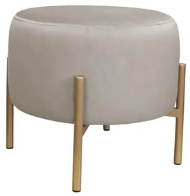 Pufa WILFRED MG VELVET szarobeżowa/złota ATOS