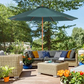 Outsunny Parasol ogrodowy 27m zielony z ochroną UV i stabilną konstrukcją | Aosom PL