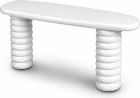 Konsola do przedpokoju Salwador biała MDF 158 cm nowoczesna japandi minimalistyczna wąska elegancka do przedpokoju soft modern