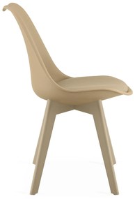 Beżowe krzesło BALI MARK z beżowymi nogami