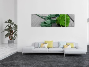 Obraz - Zielona róża (170x50 cm)