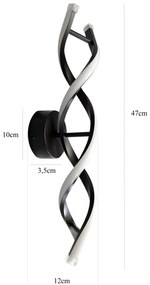 Kinkiet lampa wisząca LED spirala metalowa AT80-2KL-Black