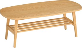 HOMCOM Stolik kawowy z półką, stolik pomocniczy do salonu i sypialni, 120 x 60 x 42 cm, naturalne drewno | Aosom PL