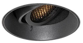 Nowoczesny reflektor wpuszczany czarny GU10 okrągły bez obramowania - Oneon Honey