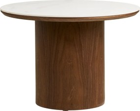 Okrągły stolik z ceramicznym blatem w ciemnym naturalnym kolorze ø 60 cm Noli – House Nordic