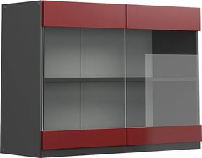 Szklana szafka kuchenna czerwony 80x31x60 r-line