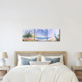 Obraz - Romantyczna plaża, obraz olejny (z zegarem) (90x30 cm)