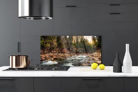 Panel Szklany do Kuchni Jezioro W Objęciach Lasu