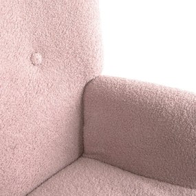 Fotel tapicerowany MOSS w tkaninie TEDDY BOUCLÉ różowy HOMLA