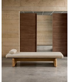 Beżowo-naturalny szezlong z tkaniny szenilowej (strona zmienna) Topaz – Kave Home