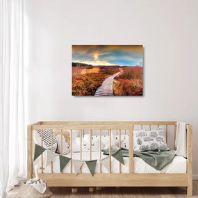 Obraz na szkle - Jesienna podróż krainą (70x50 cm)