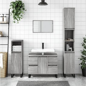 Szafka Łazienkowa Sonoma Szara 30x30x100 cm - Elastyczne Przechowywanie, Styl Przemysłowy, Trwały Materiał