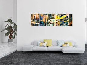Obraz malowanej abstrakcji (170x50 cm)