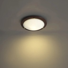 Klasyczna lampa sufitowa typu plafon czerwona z białym szkłem - Mesiac