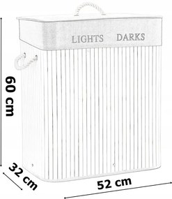 Biały bambusowy kosz na pranie z dwiema komorami - Uneso