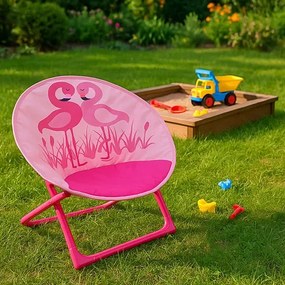 Różowe krzesło ogrodowe dziecięce K0-B80
